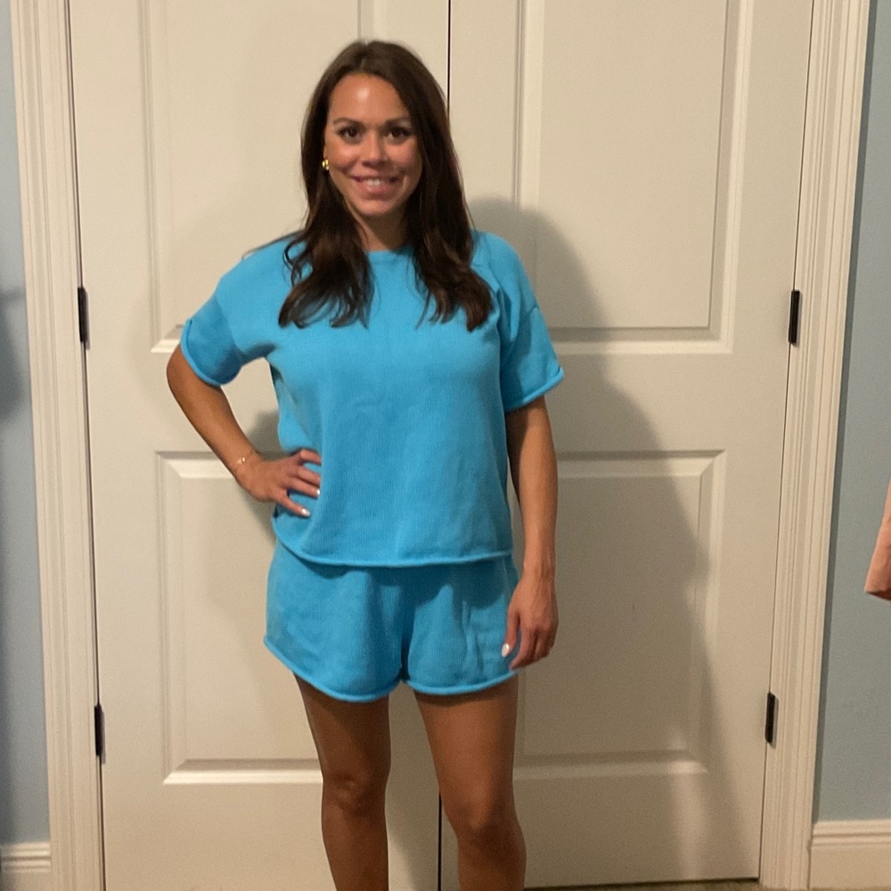 Double Zero Blue Women's Top & short set